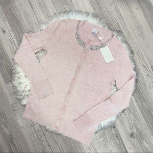 pink jewel gemstone cardigan